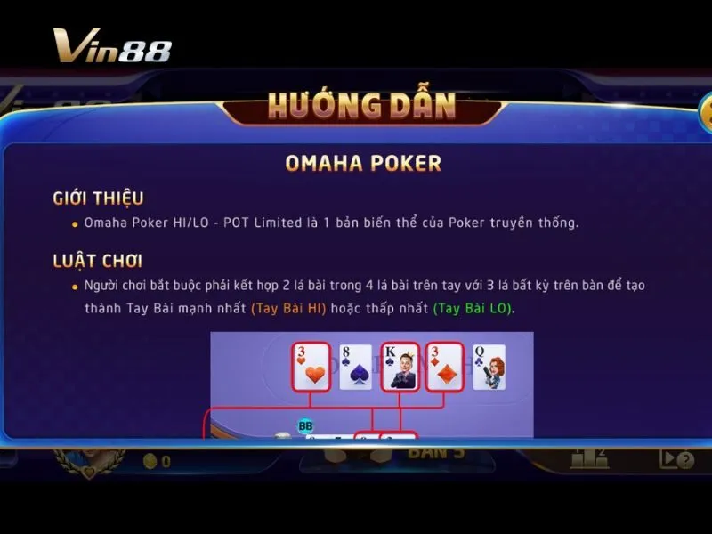Hướng dẫn chơi bài Omaha Poker dễ hiểu