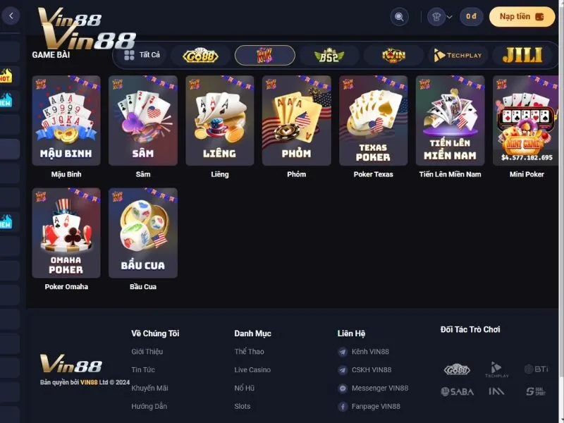 Omaha Poker Vin88 do JILI phát triển