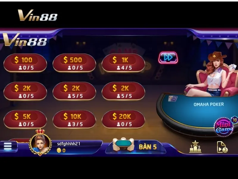 Thoải mái chọn bàn cược Omaha Poker phù hợp