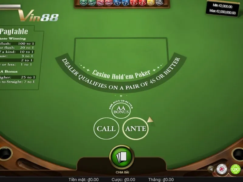 Casino Hold'em là phiên bản bài Poker được yêu thích