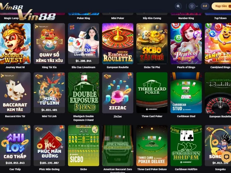 Chơi ZicZac tại mục Table Game của Vin88