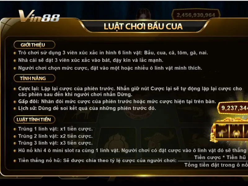 Giải thích luật chơi bầu cua Vin88