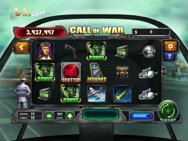 Giao diện game quay cuộn Call of War