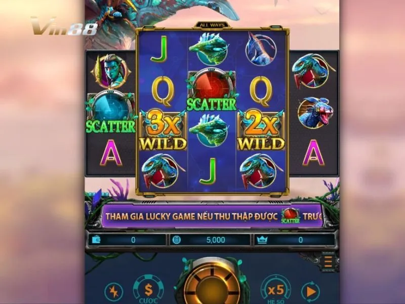 Giao diện game quay cuộn Đánh bại Miles Quaritch