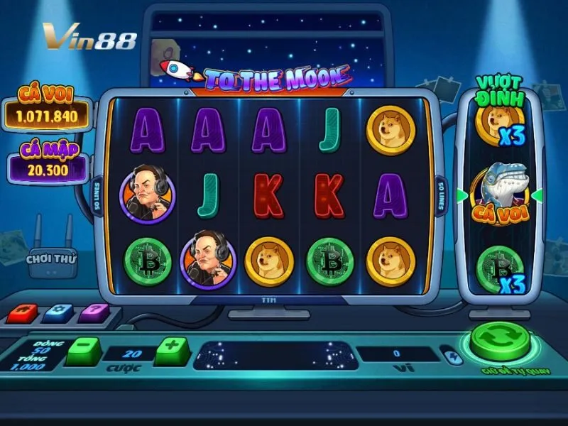 Giao diện game quay slot To The Moon