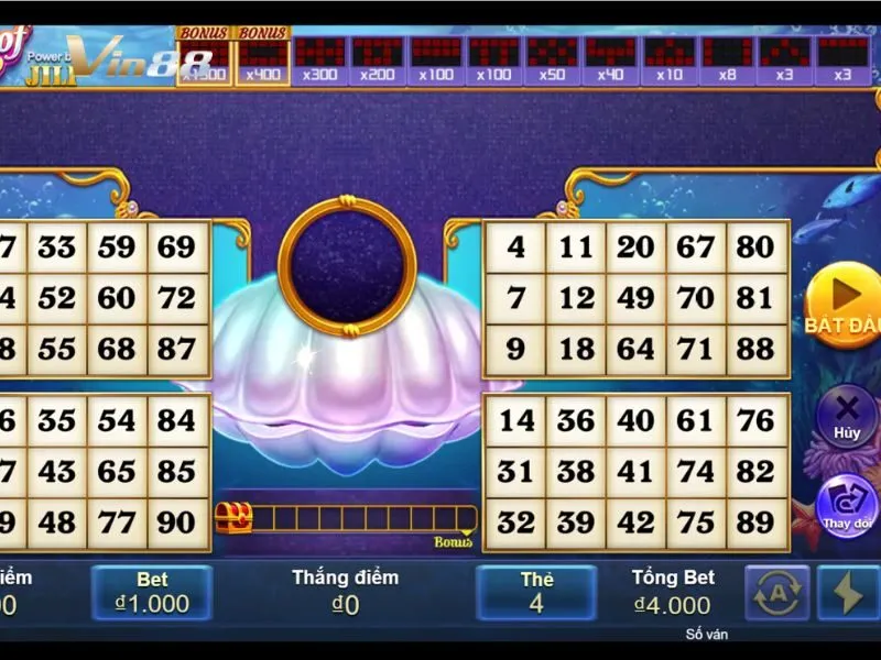 Giao diện trò chơi Pearl of Bingo Vin88
