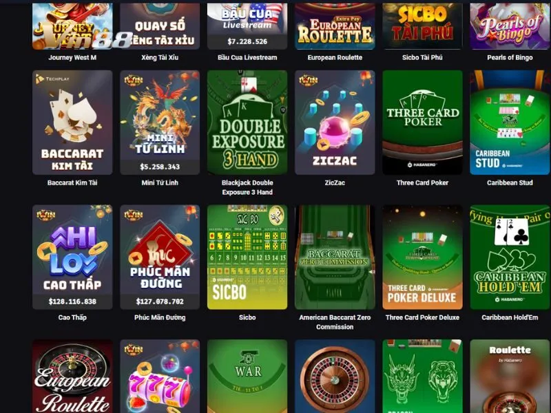 Tìm chơi Caribbean Stud trên danh mục Table Games