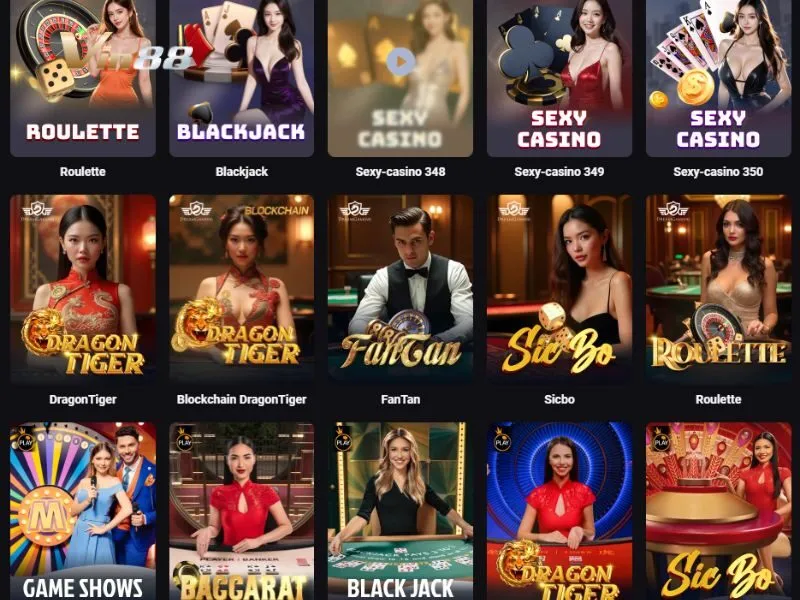 Tìm Blockchain Dragon Tiger trên sảnh Live Casino Vin88
