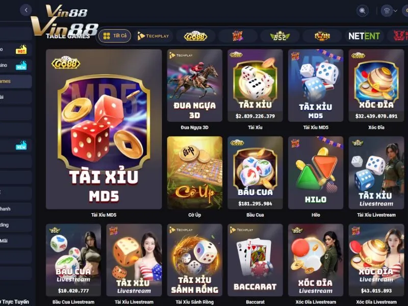 Tìm kiếm đua ngựa 3D trong danh mục Table Game Vin88